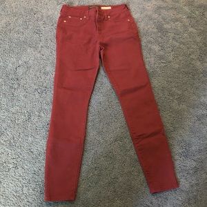 Burgundy high waisted jeggings